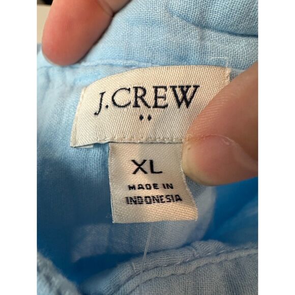 NWT J. Crew Factory Gauze Button Down Top Blue Size XL - Picture 3 of 7